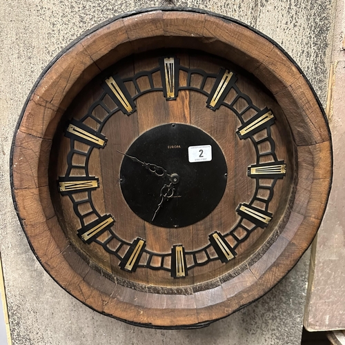 2 - EUROPA BARREL CLOCK WITH ROMAN NUMERAL DIAL