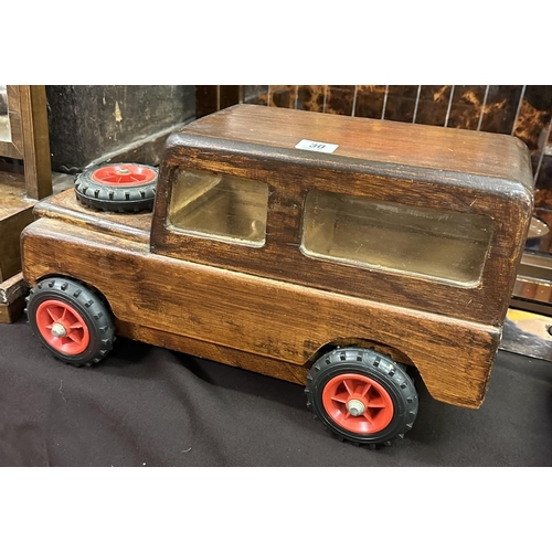 30 - HANDMADE WOODEN LANDROVER DEFENDER