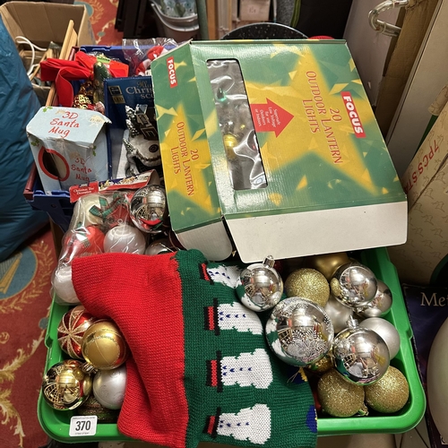 370 - TWO BOXES OF CHRISTMAS DECORATIONS