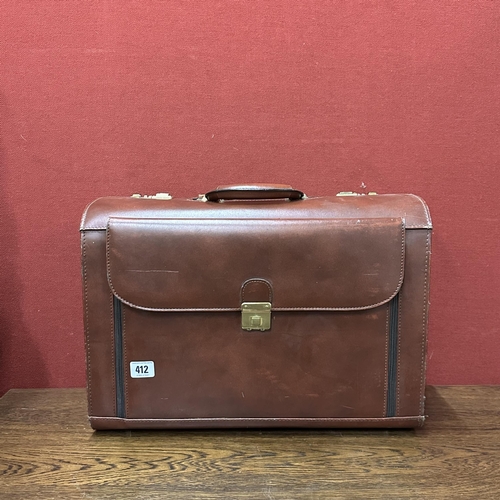 412 - LEATHER BRIEF CASE