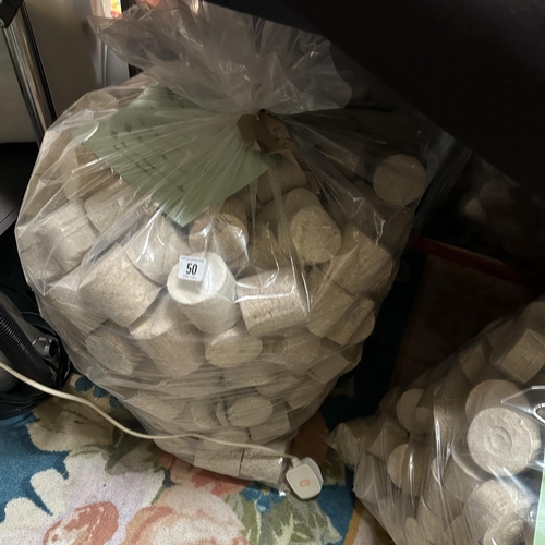 50 - TWO 40KG BAGS OF PINE BRIQUETTES