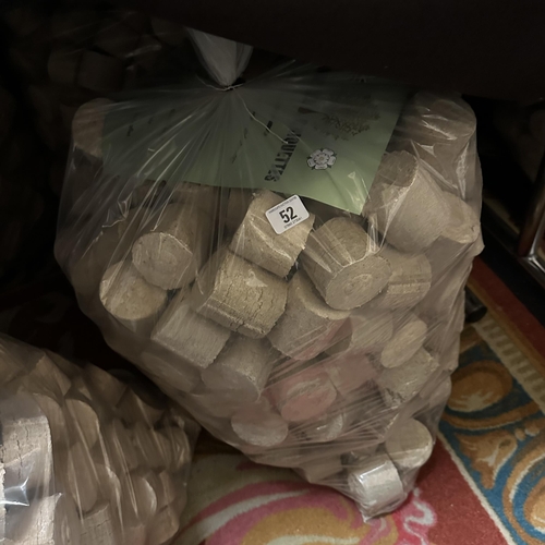 52 - TWO 40KG BAGS OF PINE BRIQUETTES