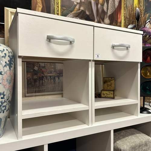 9 - PAIR OF WHITE CONTEMPORARY BEDSIDE CABINETS