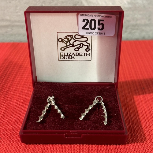 205 - ELIZABETH DUKE DROP PIERCED EARRINGS IN ORIGINAL BOX