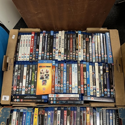 15 - BOX OF BLU RAY DVDS