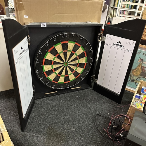 597 - DARTBOARD WITH SCORE DOORS