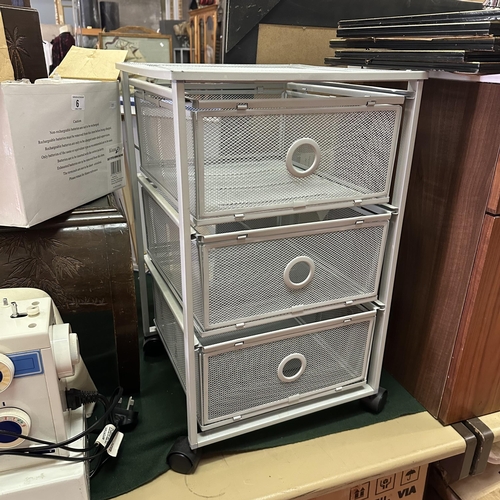 7 - THREE DRAWER MESH METAL CHEST