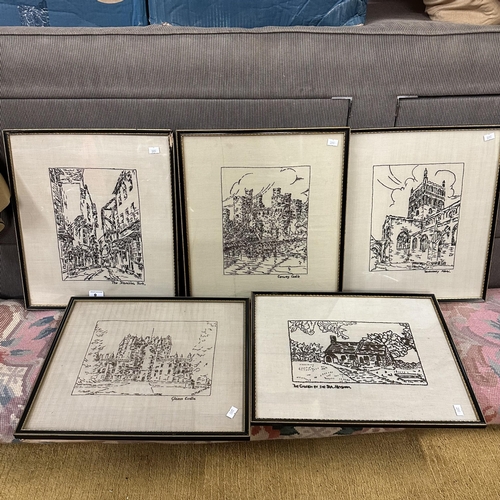 8 - SET OF EMBROIDERED PICTURES