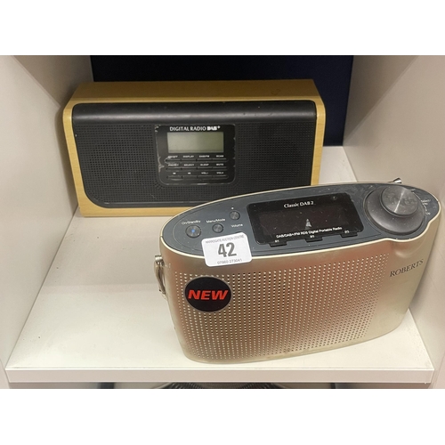 42 - TWO RADIOS INCLUDING A ROBERTS CLASSIC DAB 2