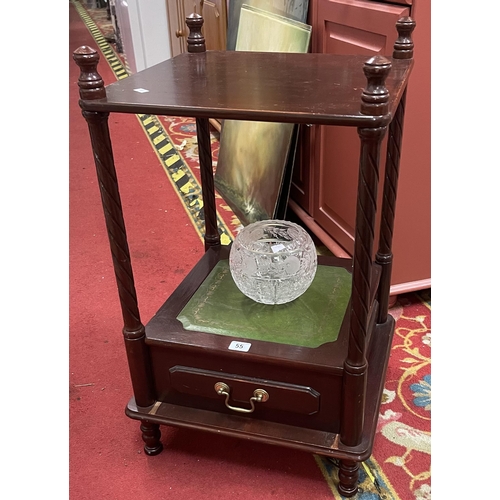 55 - MAHOGANY LAMP TABLE WITH LEATHER INSERT