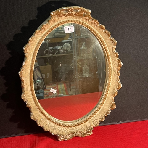 77 - CHALK FRAMED OVAL MIRROR