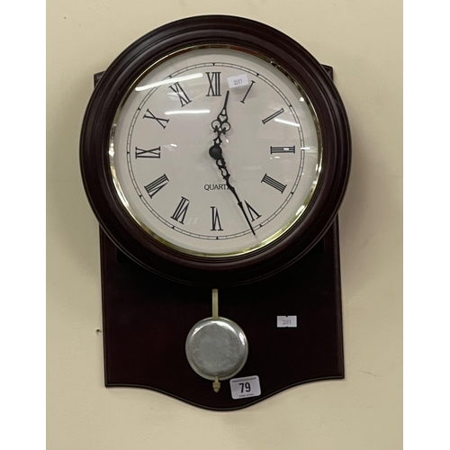 79 - QUARTZ PENDULUM WALL CLOCK