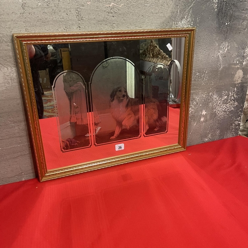 97 - GILT FRAMED DUFLEX FOIL PICTURE WITH MIRRORED WINDOW BORDER