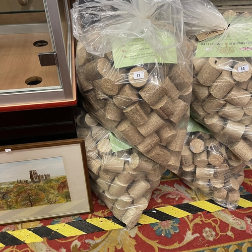 13 - TWO 30KG BAGS OF HARDWOOD BRIQUETTES