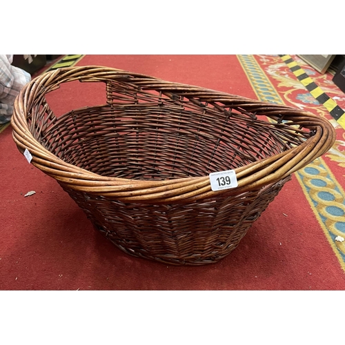 139 - WICKER LOG/BRIQUETTE BASKET