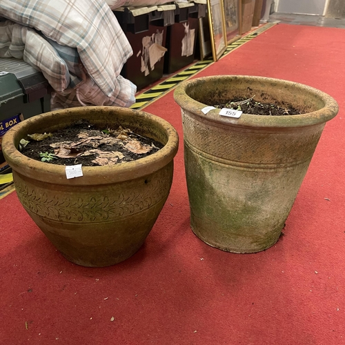 155 - TWO TERRACOTTA PLANT POTS