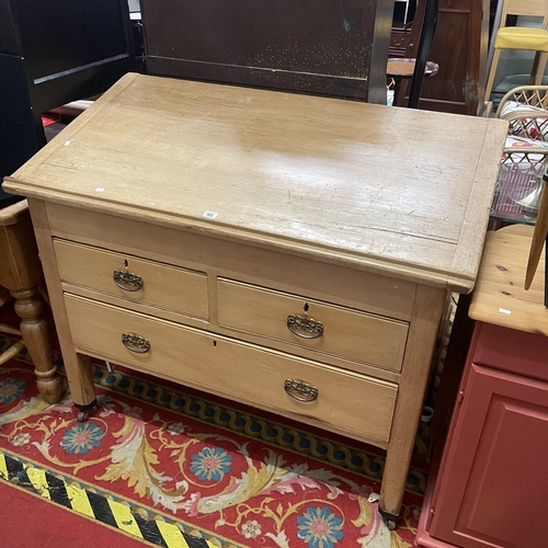 165 - EDWARDIAN PINE ARCHITECT SLOPING CHEST