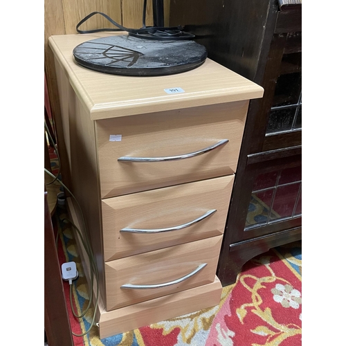 191 - 3 DRAWER BEDSIDE NARROW CHEST