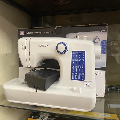 20 - ELITECH SEWING MACHINE IN AS NEW CONDITION