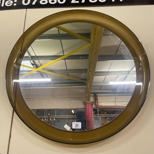 21 - PERSPEX FRAMED CIRCULAR MIRROR