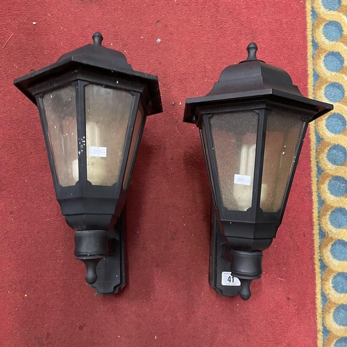 41 - PAIR OF WALL MOUNTED PORCH LANTERNS