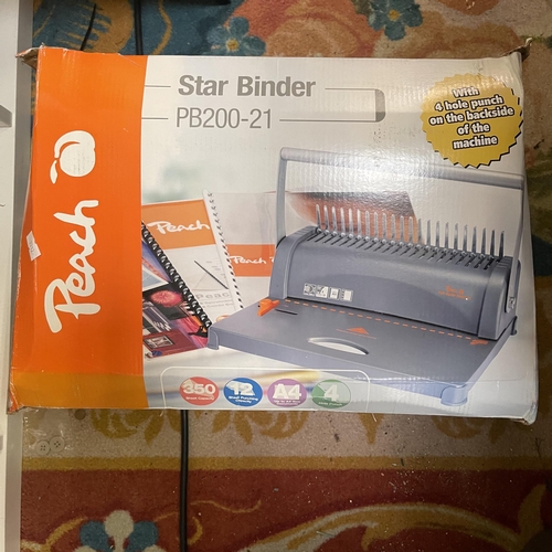 48 - PEACH BINDER MACHINE LIKE NEW IN BOX