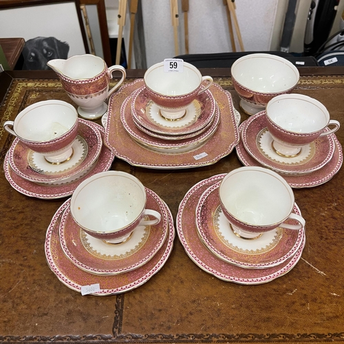 59 - GLADSTONE BONE CHINA VINTAGE TEA SET