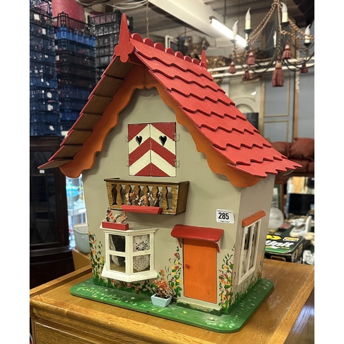 285 - WOODEN CHALET DOLLS HOUSE