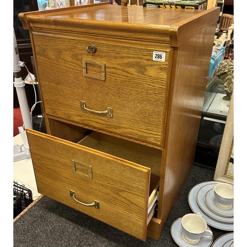 286 - TWO DRAWER OAK CHEST