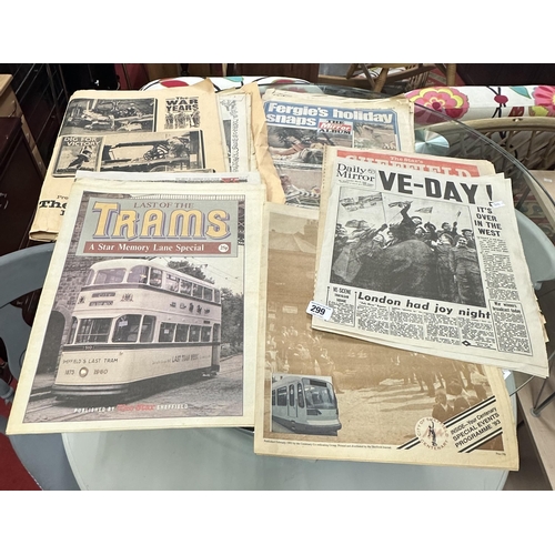 299 - SELECTION OF NEWSPAPERS DOCUMENTING IMPORTANT EVENTS