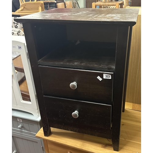 322 - TWO DRAWER PINE CHEST