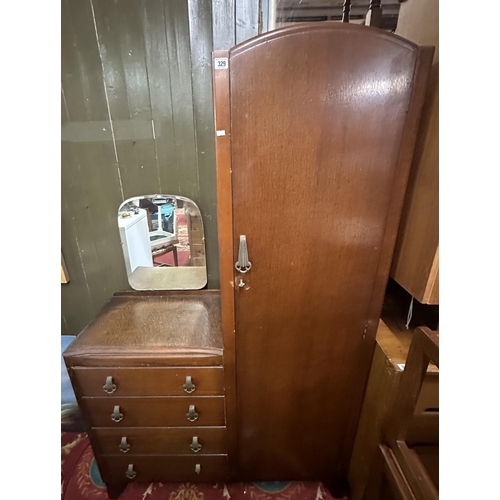 329 - OAK COMBINATION WARDROBE 1950S