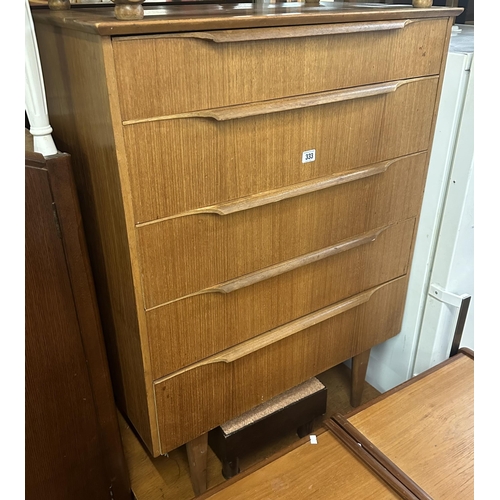 333 - 1970S TEAK CHEST OF DRAWERS