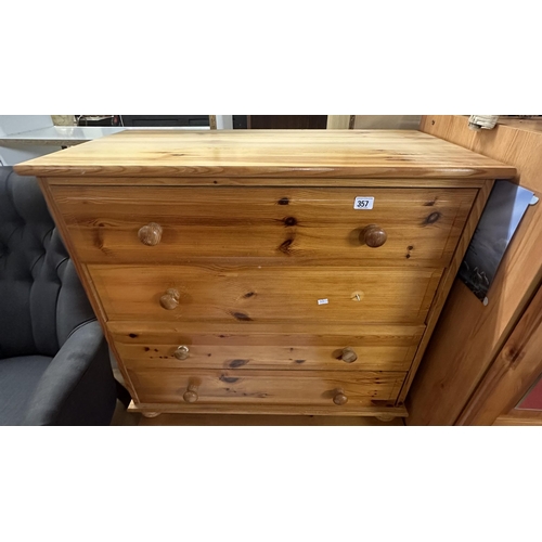 357 - 4 DRAWER PINE CHEST