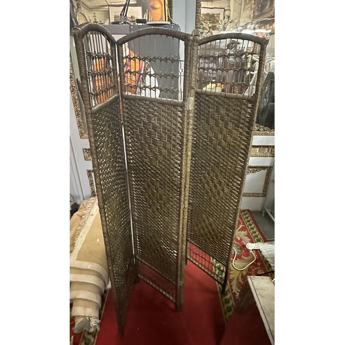 480 - FOLDING RATTAN SCREEN