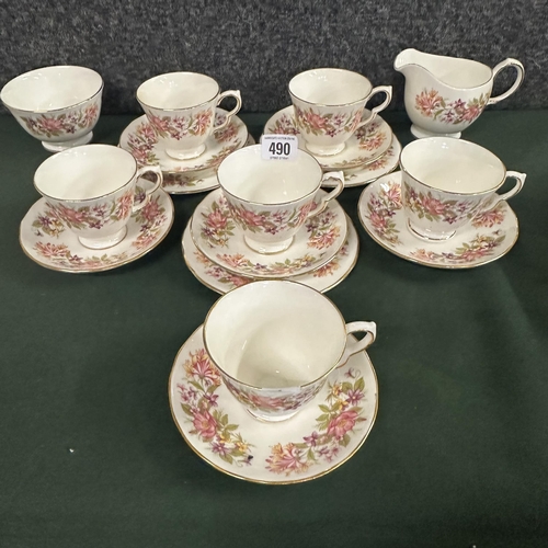 490 - COLCLOUGH BONE CHINA TEA SET