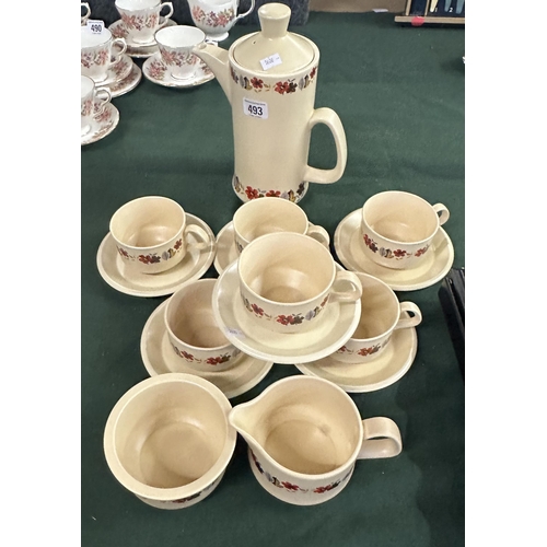 493 - VINTAGE MID CENTURY THE ROYAL WORCESTER GROUP PALISSY COFFEE SET