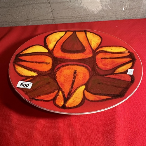 500 - LARGE VINTAGE RETRO POOLE POTTERY DELPHIS CHARGER 14” DIAMETER