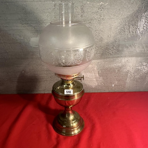 510 - BRASS OIL LAMP 20” TALL