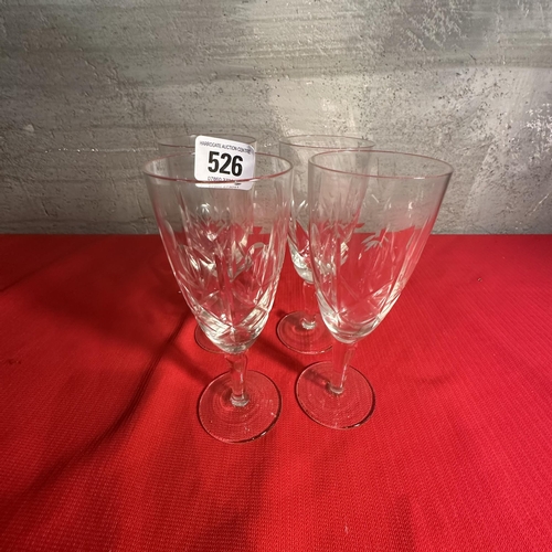 526 - TUDOR CRYSTAL WINE GLASSES