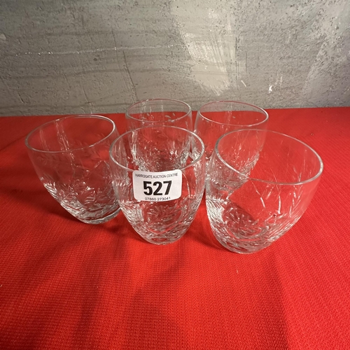 527 - SET OF FIVE LEAD CRYSTAL WHISKEY TUMBLERS