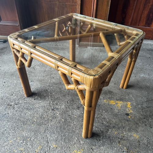 100C - VINTAGE BAMBOO COFFEE/SIDE TABLE