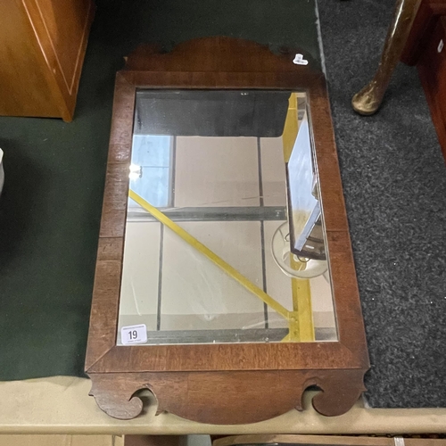 19 - EARLY CHIPPENDALE STYLE SHAVING MIRROR IN MAHOGANY