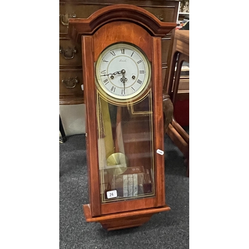 24 - MAHOGANY LINCOLN WALL CLOCK