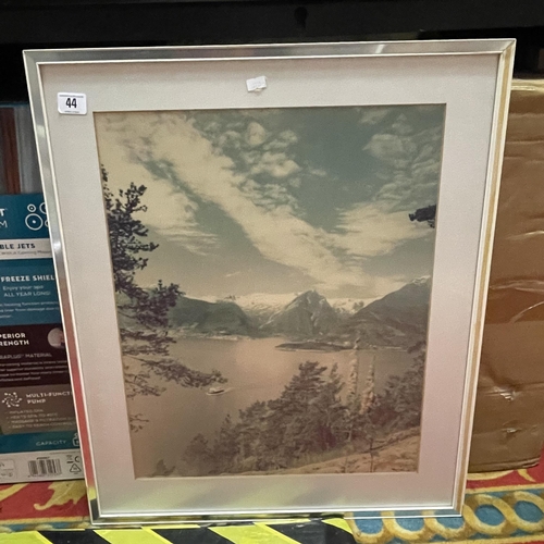 44 - MOUNTAIN SCENE PICTURE SIGNED BY THE ARTIST