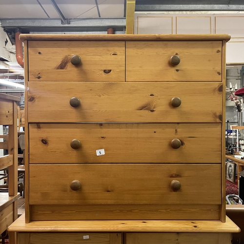 5 - PINE FIVE DRAWER CHEST