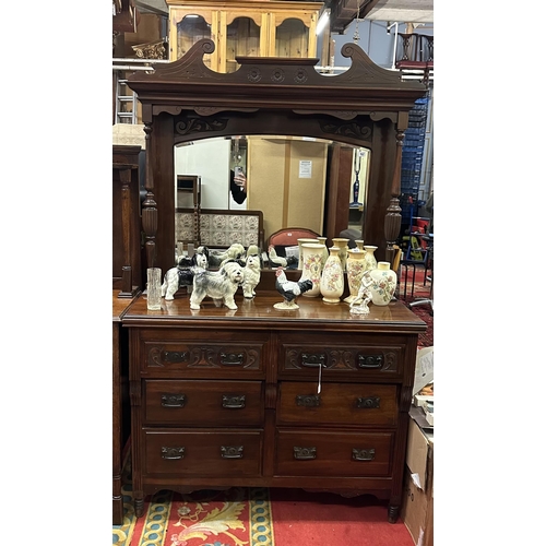 162 - EDWARDIAN MIRROR BACK SIDEBOARD