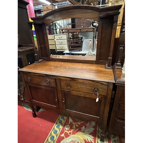 168 - EDWARDIAN MIRROR BACK SIDEBOARD