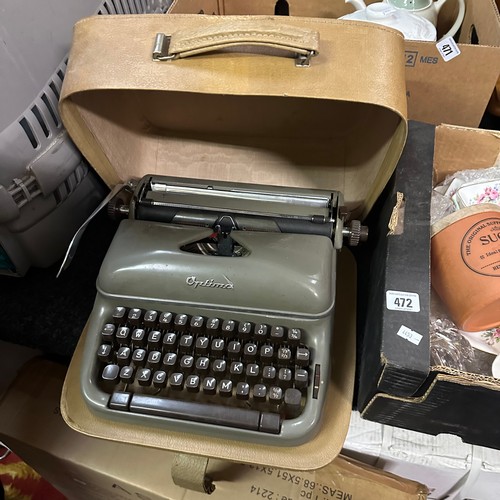 470 - OPTIMA TYPEWRITER IN CARRY CASE