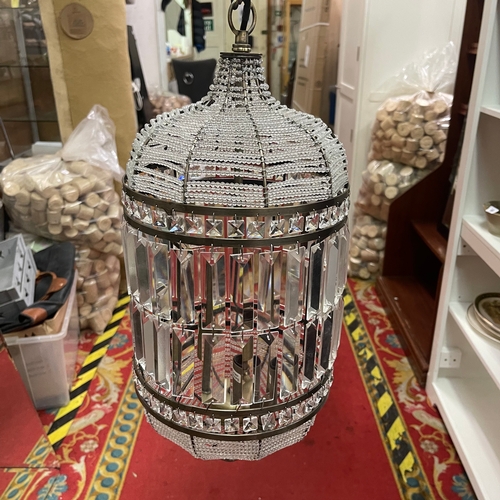 8 - BRAND NEW LANTERN LIGHT FITTING WITH CRYSTAL ADORNMENTS